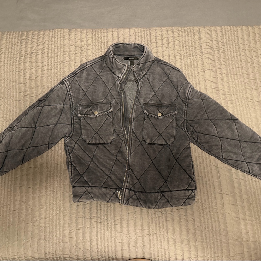 Forever 21 Gray Quilted Jacket